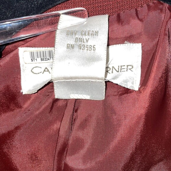 Casual Corner Rust Red Orange Button Front Blazer Jacket Wrap Wool Womens 10 EUC - Picture 9 of 9